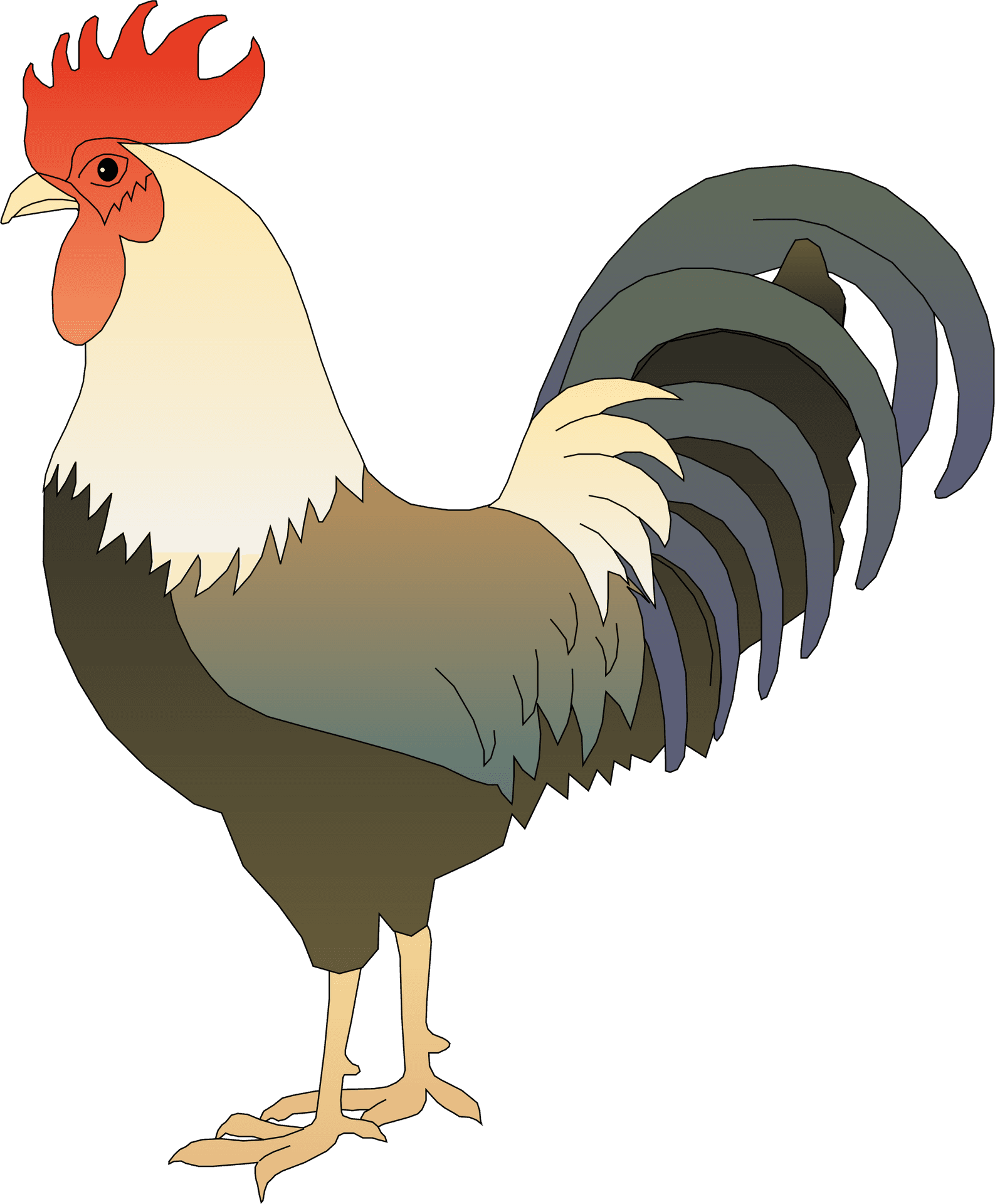 Colorful Cartoon Rooster Illustration PNG Image