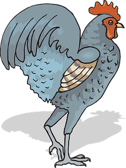 Colorful Cartoon Rooster Illustration PNG Image