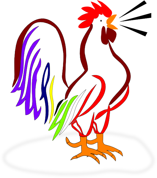 Colorful Cartoon Rooster Illustration PNG Image