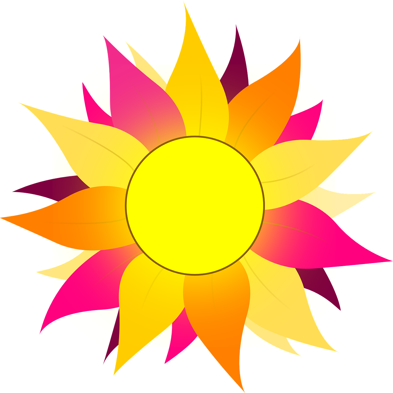 Colorful_ Cartoon_ Sun_ Vector PNG Image