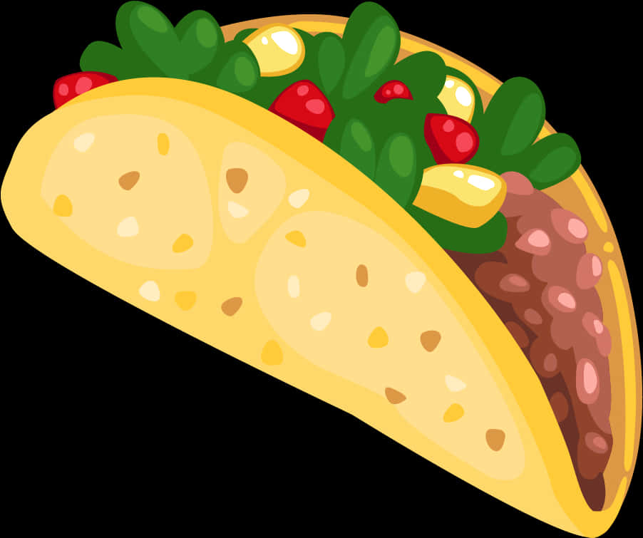 Colorful Cartoon Taco Illustration PNG Image