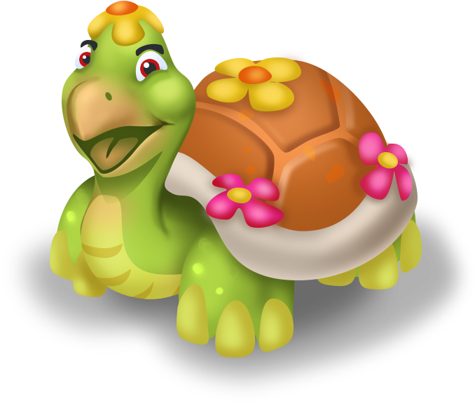 Colorful Cartoon Tortoise PNG Image