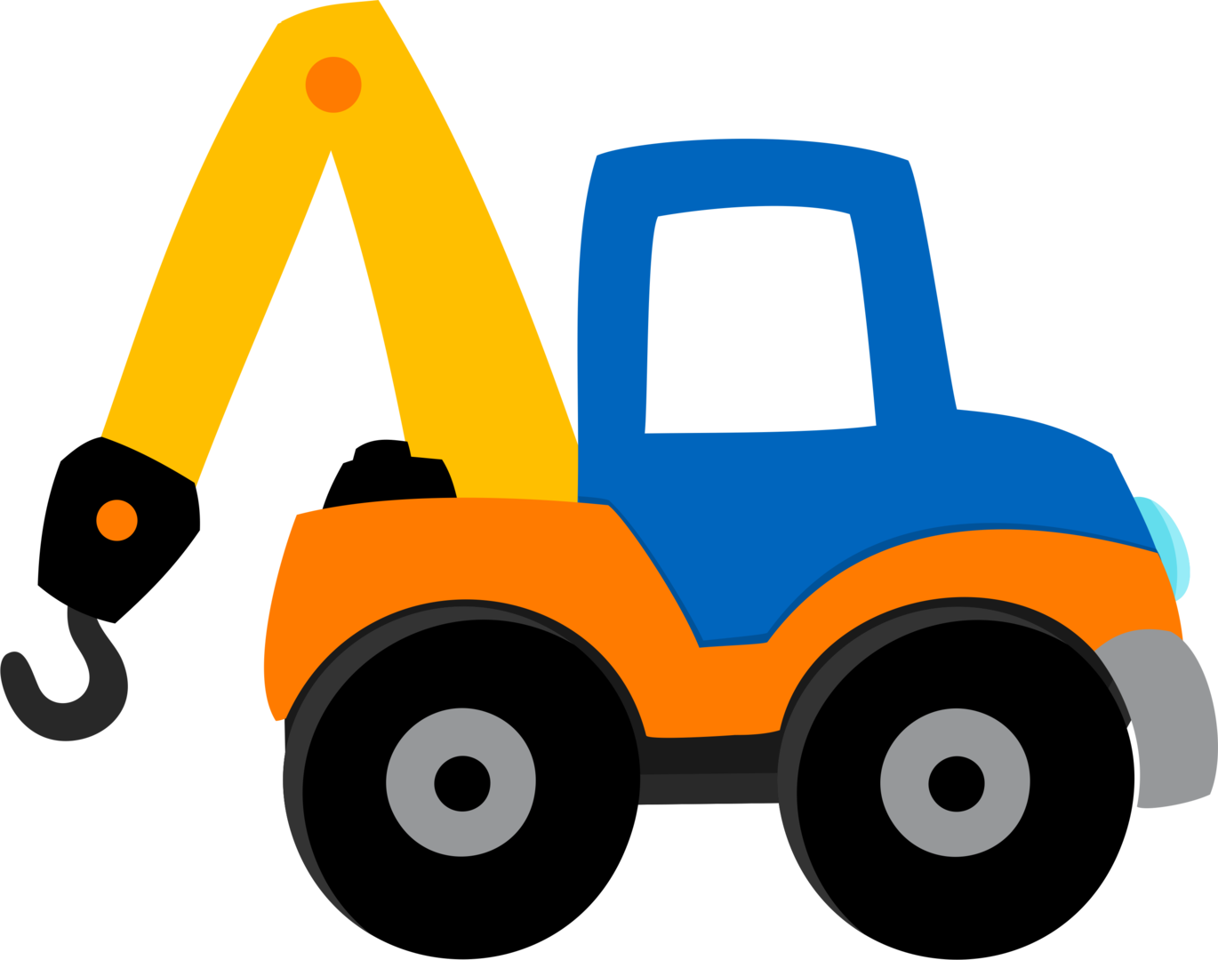 Colorful Cartoon Tow Truck PNG Image