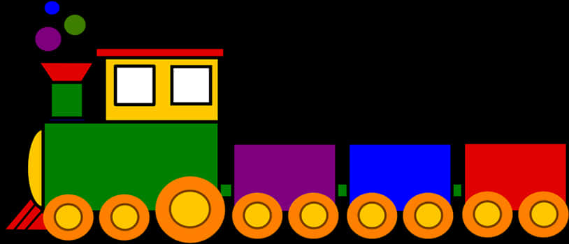 Colorful Cartoon Train Illustration PNG Image