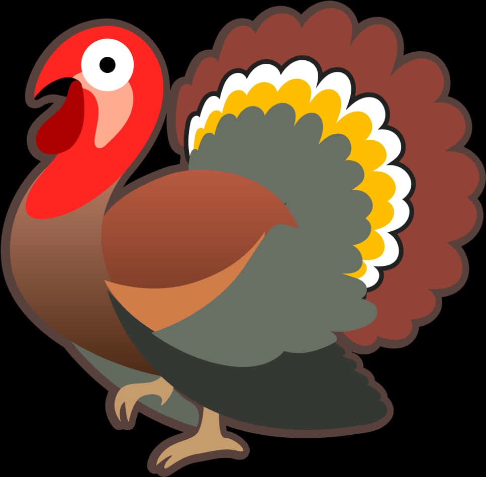 Colorful Cartoon Turkey Illustration PNG Image