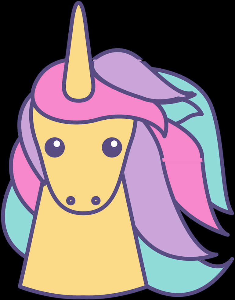 Colorful Cartoon Unicorn Graphic PNG Image