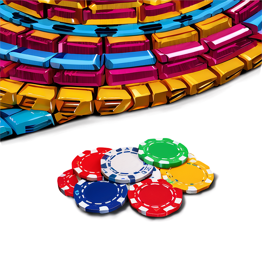 Colorful Casino Chips Stacked PNG Image