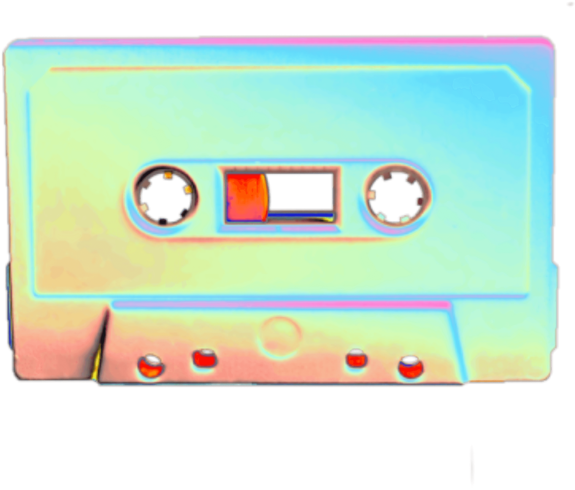 Colorful Cassette Tape Art PNG Image