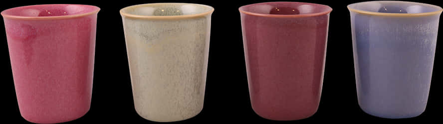 Colorful Ceramic Tumblers Set PNG Image