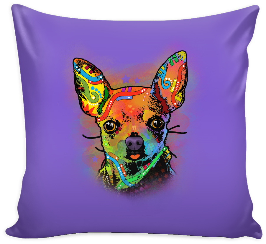 Colorful Chihuahua Cushion Art PNG Image