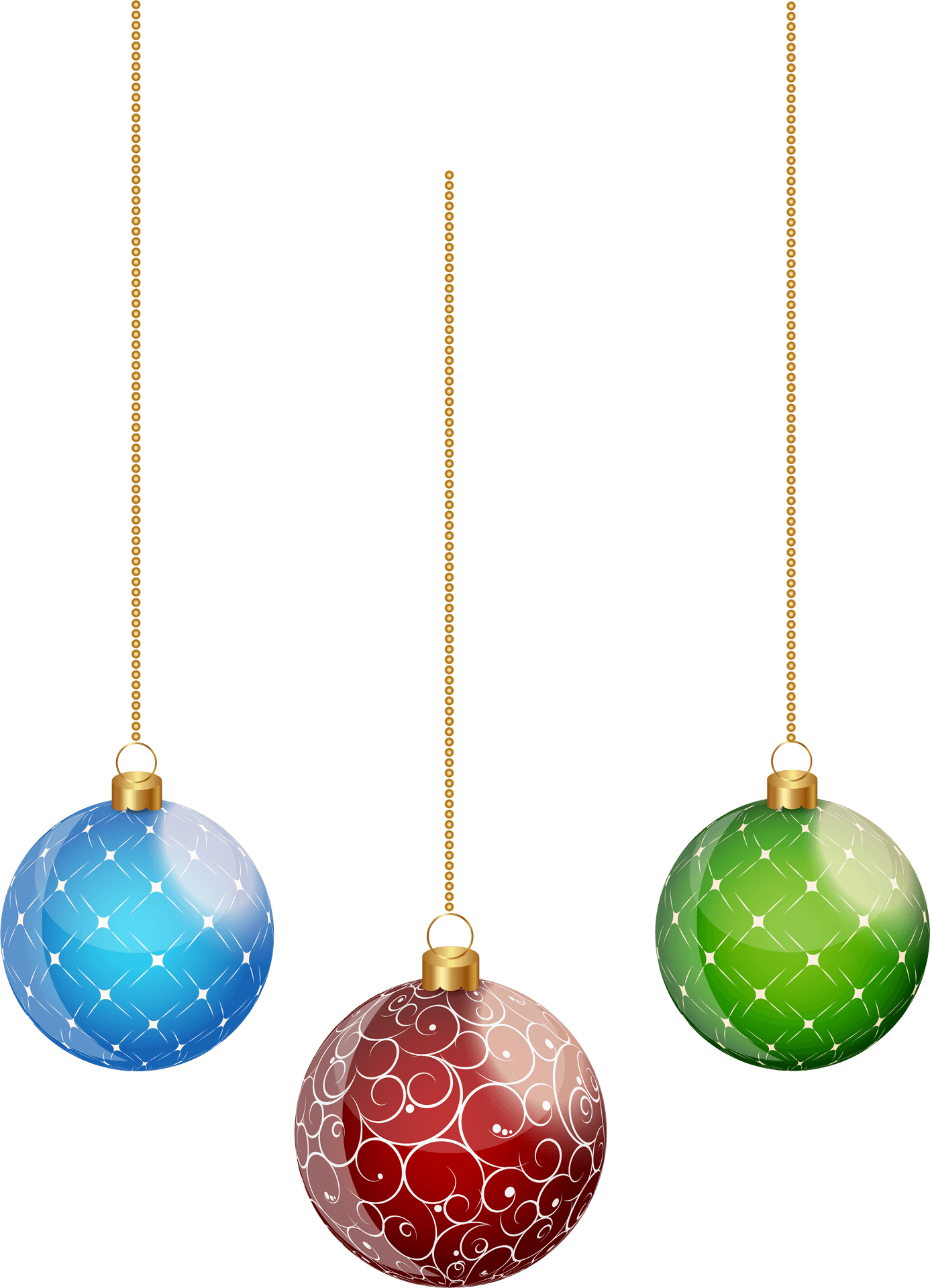 Colorful Christmas Balls Hanging PNG Image