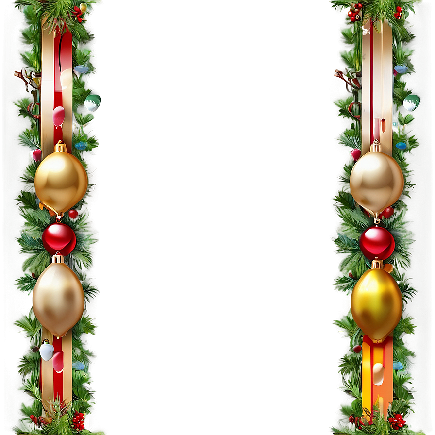 Colorful Christmas Border Png Isf27 PNG Image