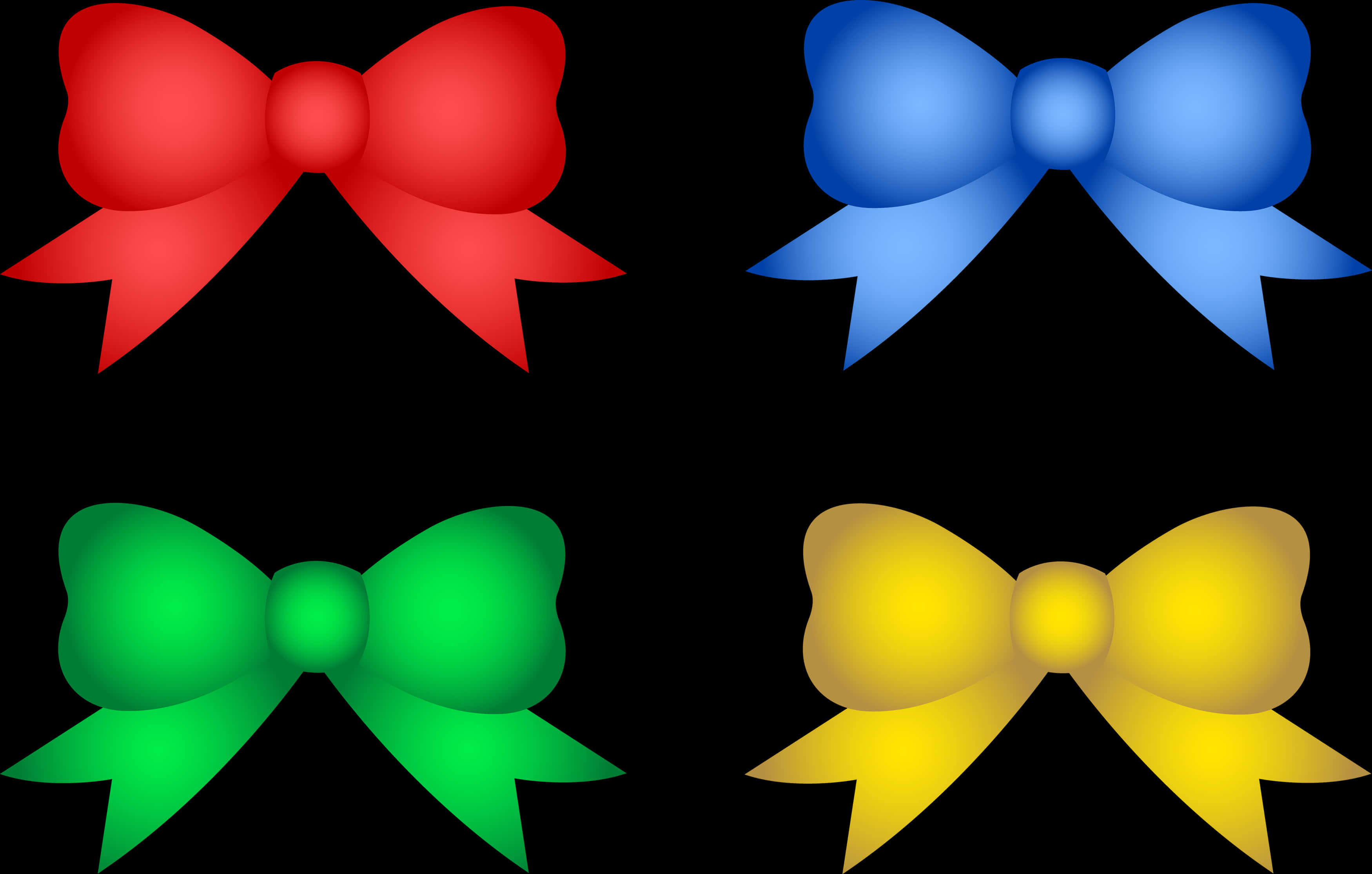 Colorful Christmas Bows Collection PNG Image