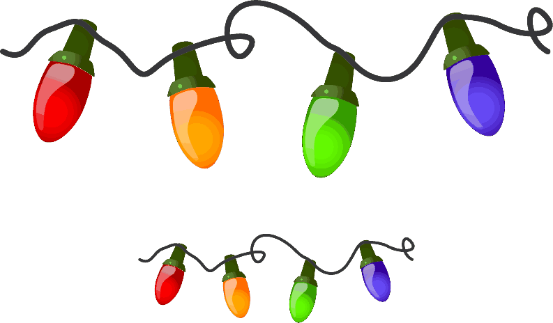 Colorful Christmas Lights Clipart PNG Image