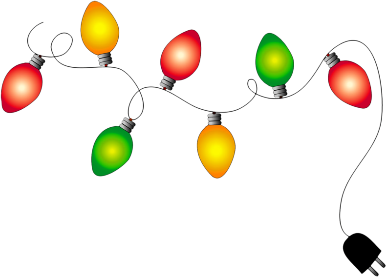 Colorful Christmas Lights Decoration PNG Image