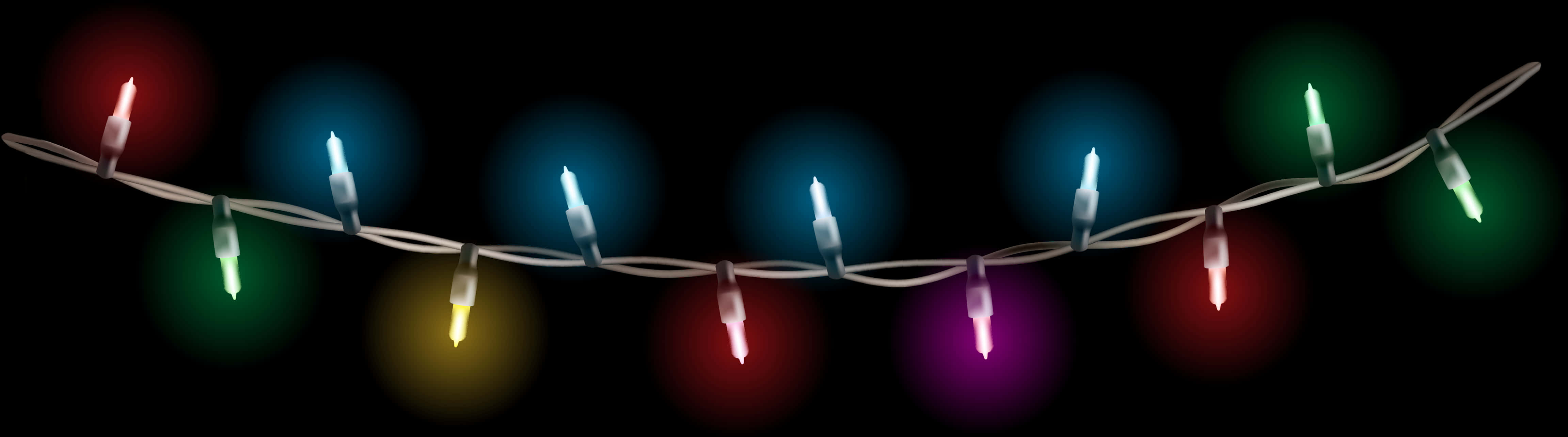 Colorful Christmas Lights String PNG Image