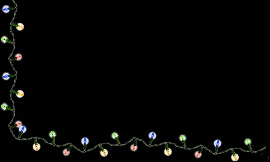 Colorful Christmas Lights String PNG Image