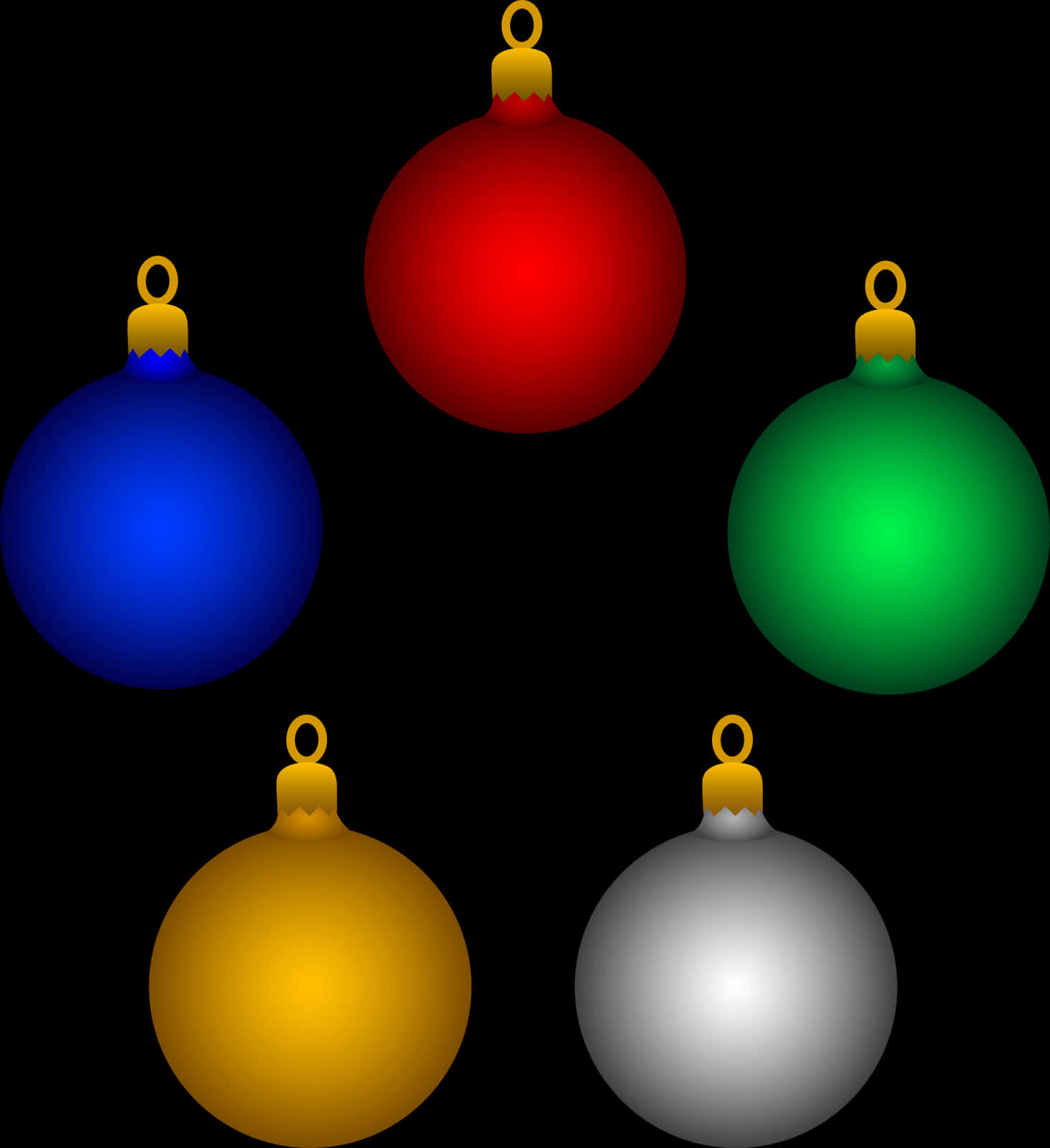 Colorful Christmas Ornaments Vector PNG Image