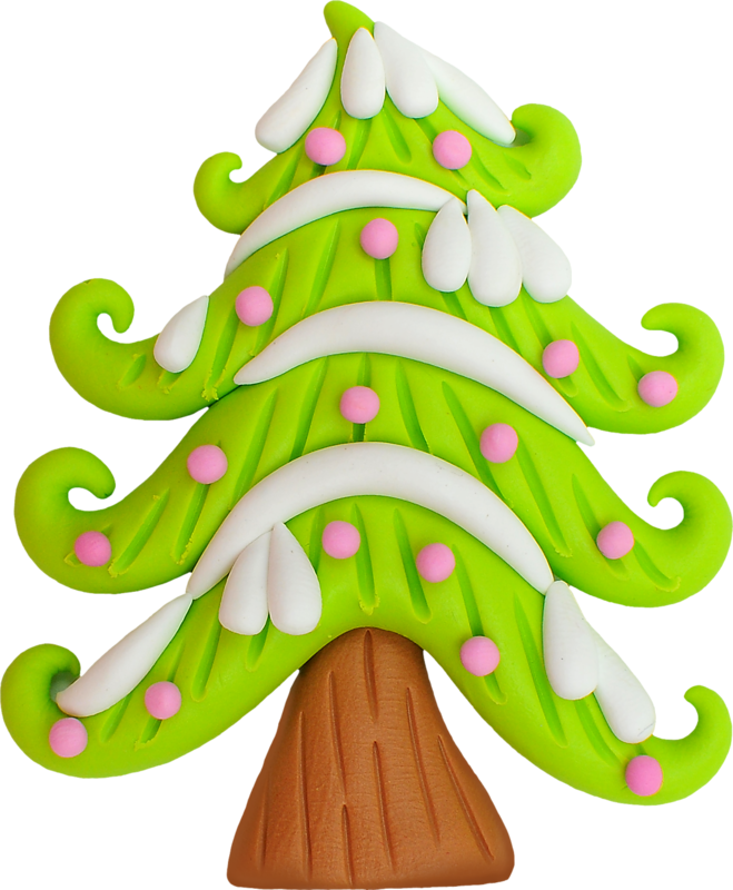 Colorful Christmas Tree Clay Art PNG Image