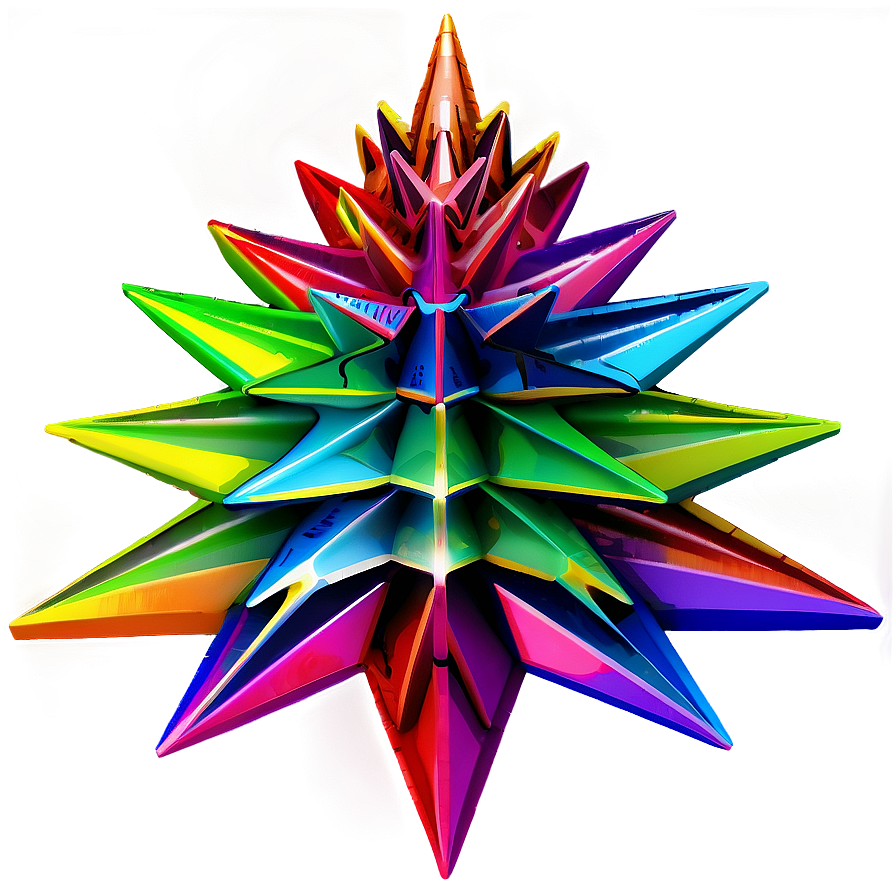 Colorful Christmas Tree Star Png Jfd PNG Image