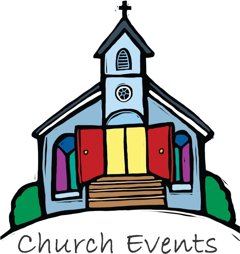 Colorful Church Events Clipart PNG Image