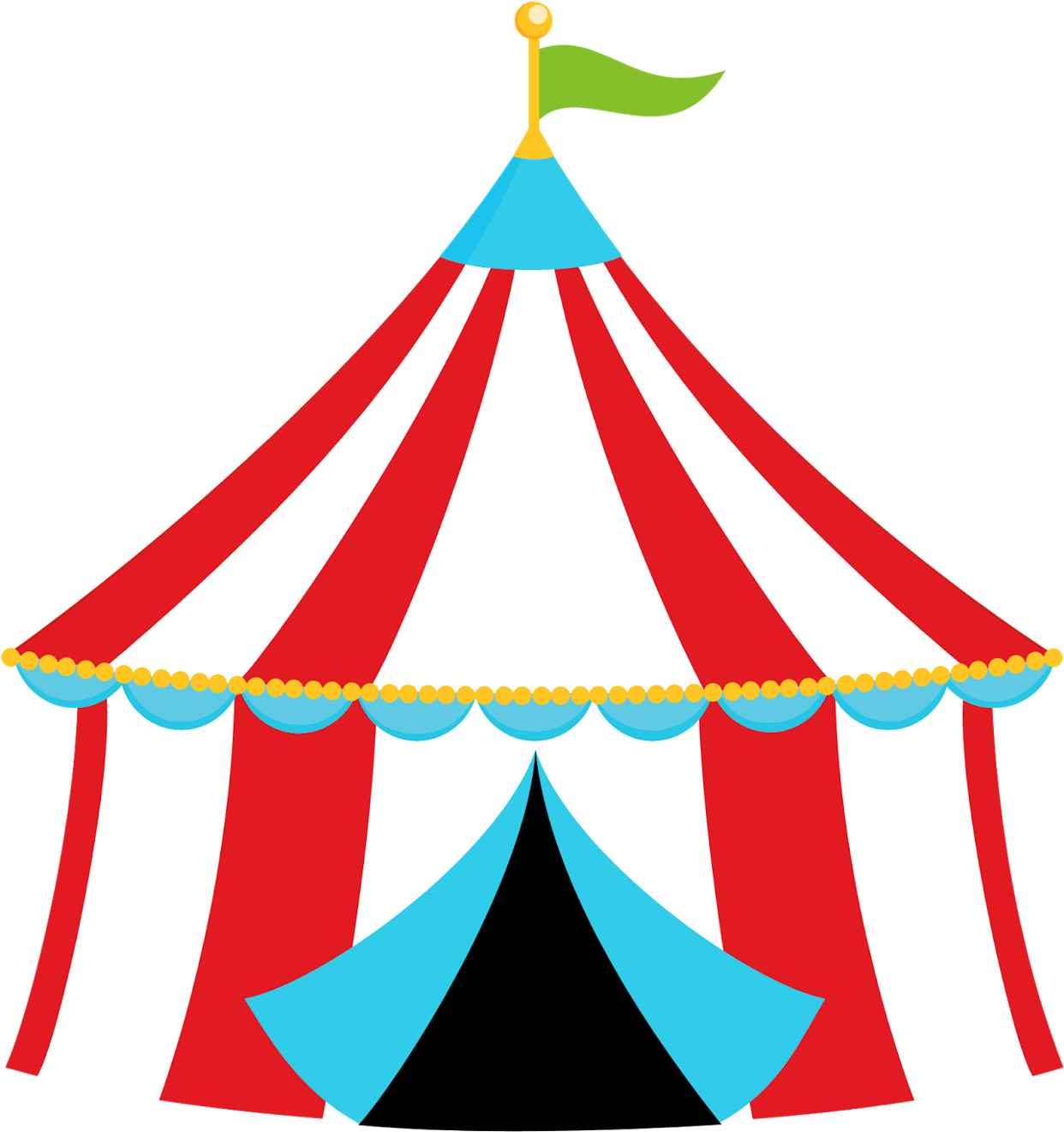 Colorful Circus Tent Illustration PNG Image