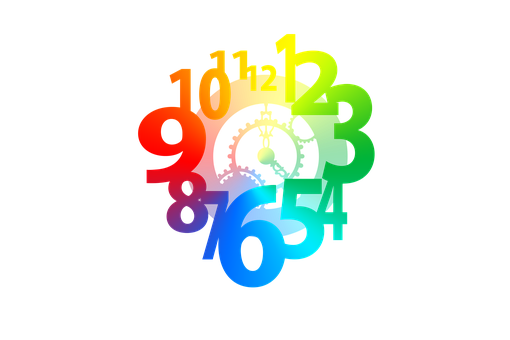 Colorful Clock Design PNG Image