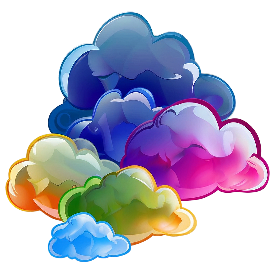 Colorful Cloud Cartoon Png 06122024 PNG Image