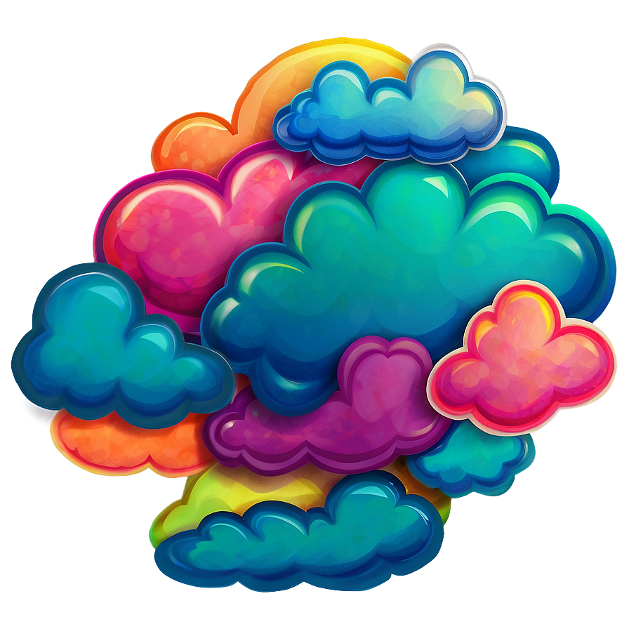 Colorful Cloud Cartoon Png 06122024 PNG Image