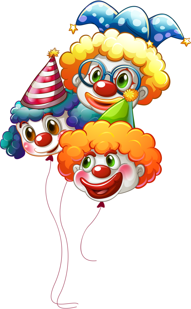 Colorful Clown Balloons Illustration PNG Image