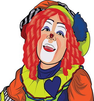 Colorful Clown Cartoon PNG Image