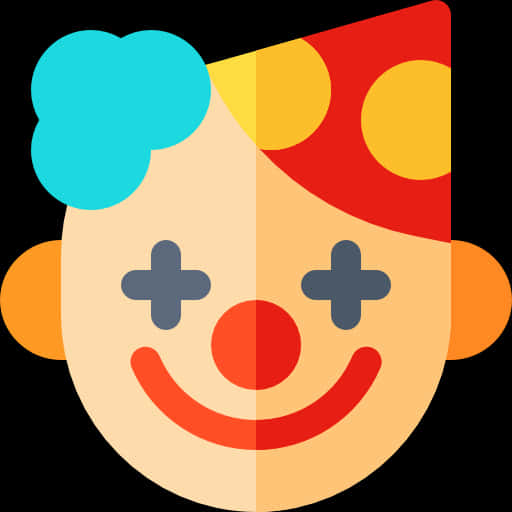 Colorful Clown Emoji Graphic PNG Image