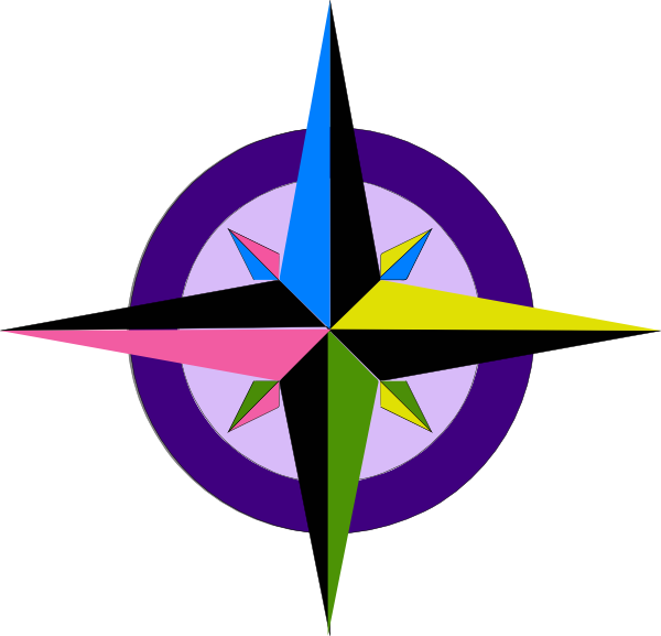 Colorful Compass Rose Graphic PNG Image