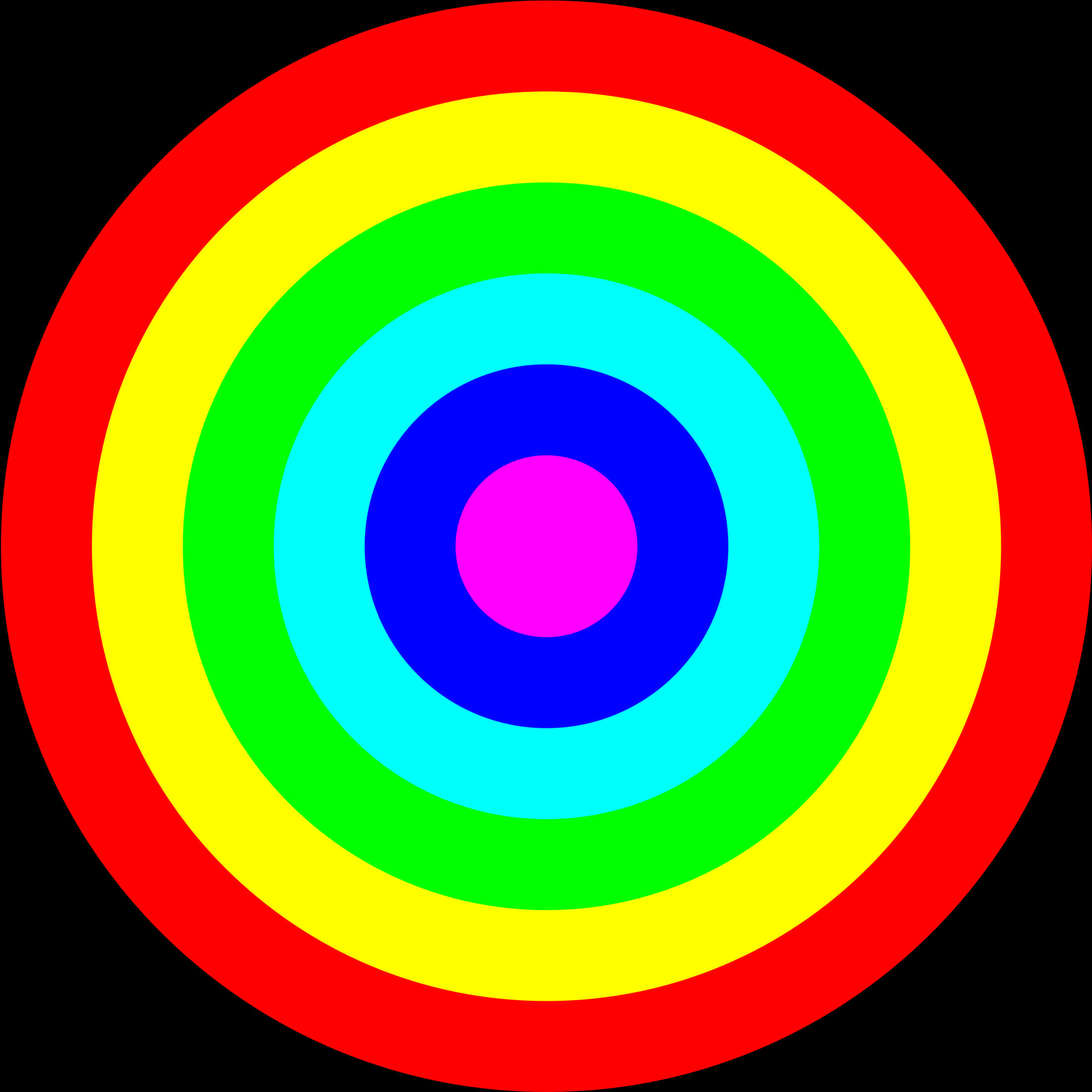 Colorful Concentric Circles Target PNG Image