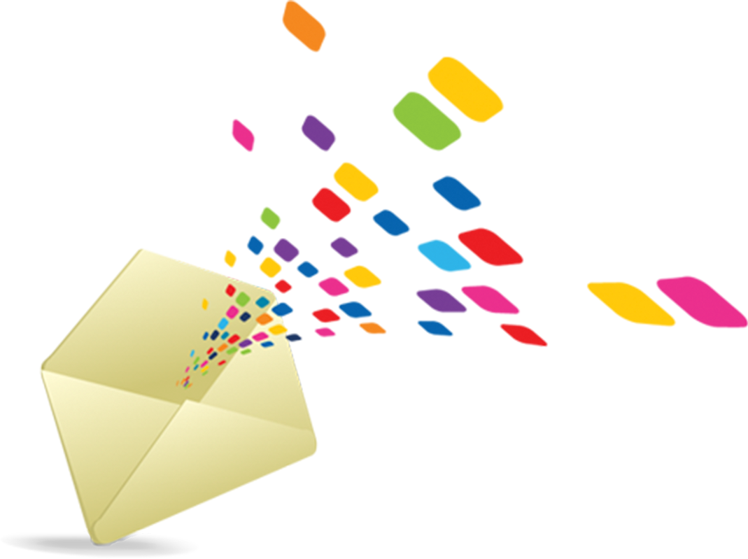 Colorful Confetti Exploding Envelope PNG Image