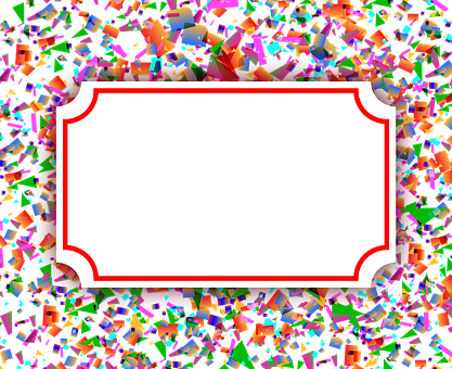 Colorful Confetti Frame PNG Image