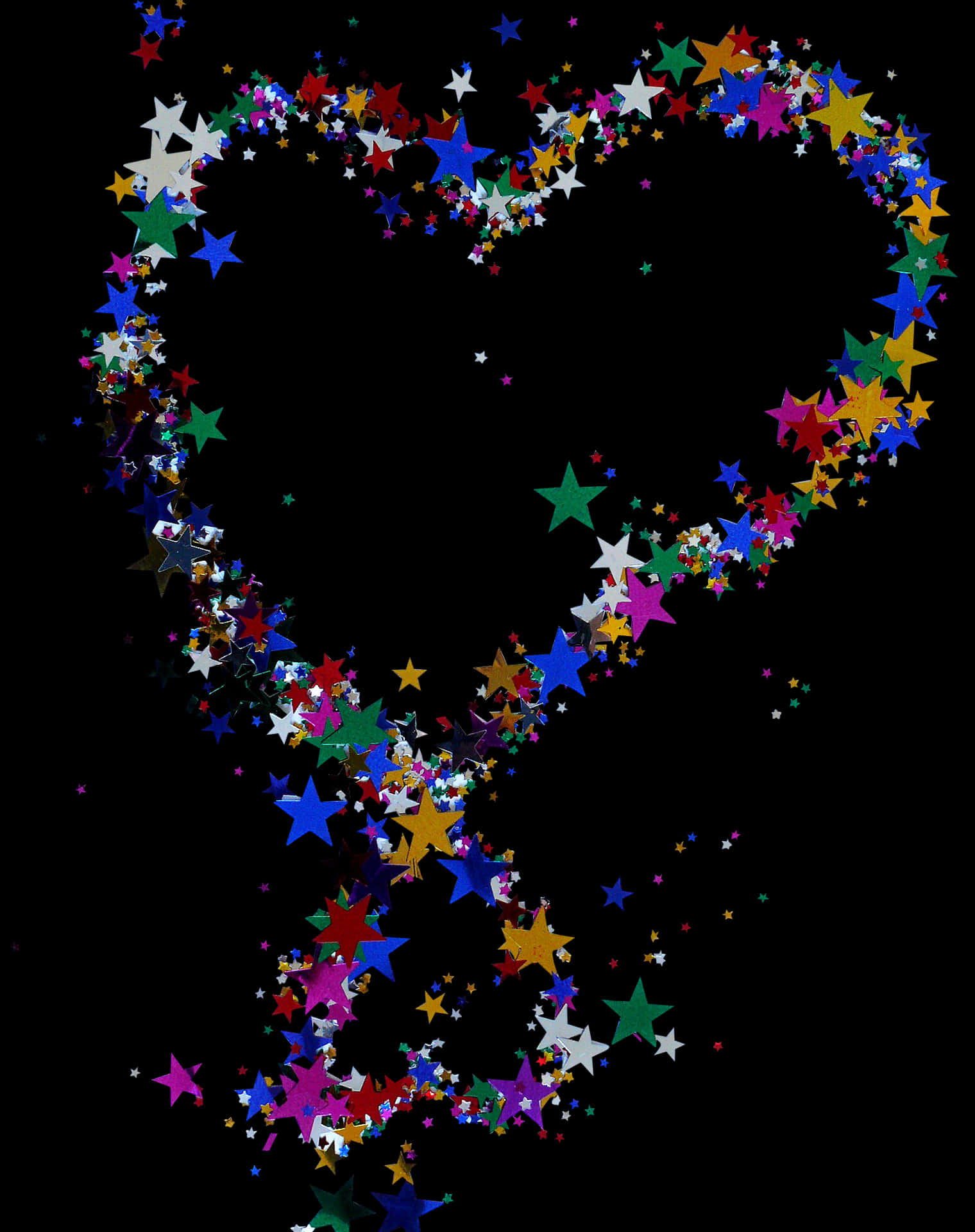 Colorful Confetti Heart Shaped PNG Image