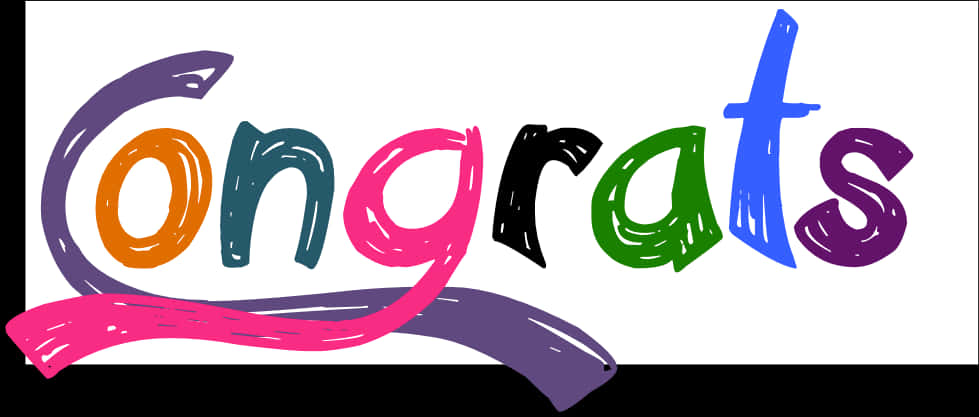 Colorful Congrats Text PNG Image