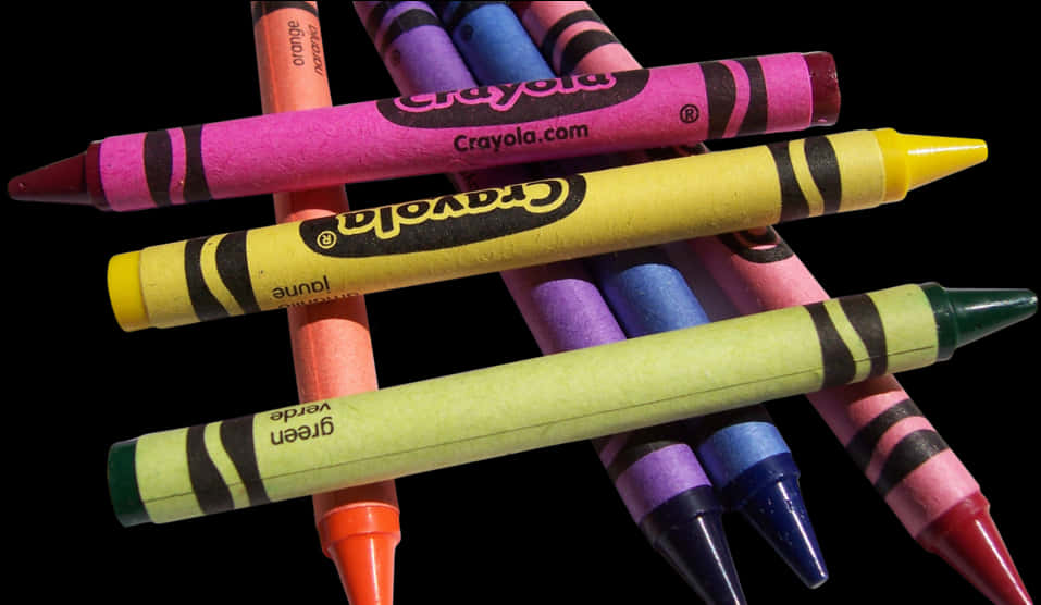 Colorful Crayola Crayons Array PNG Image