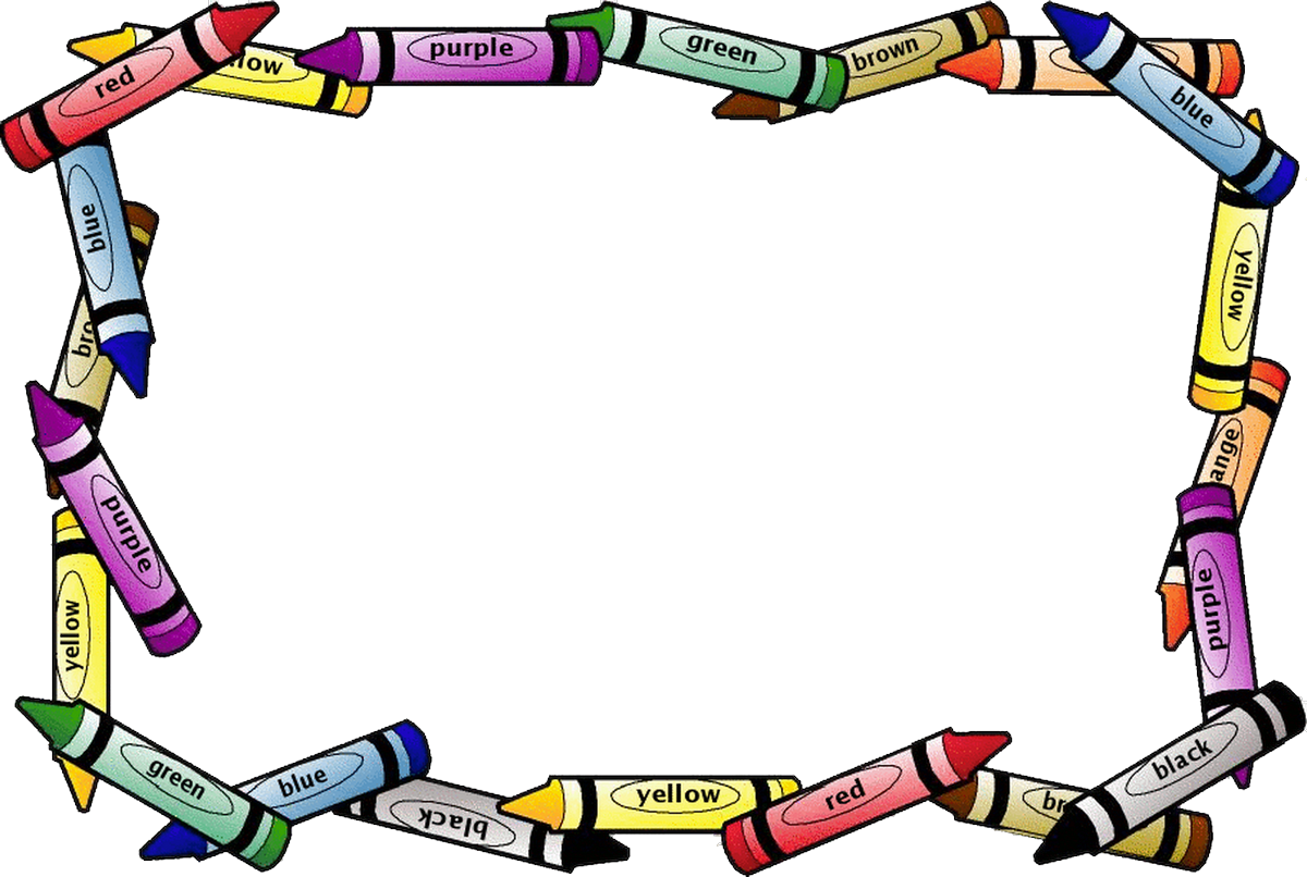 Colorful Crayon Border PNG Image