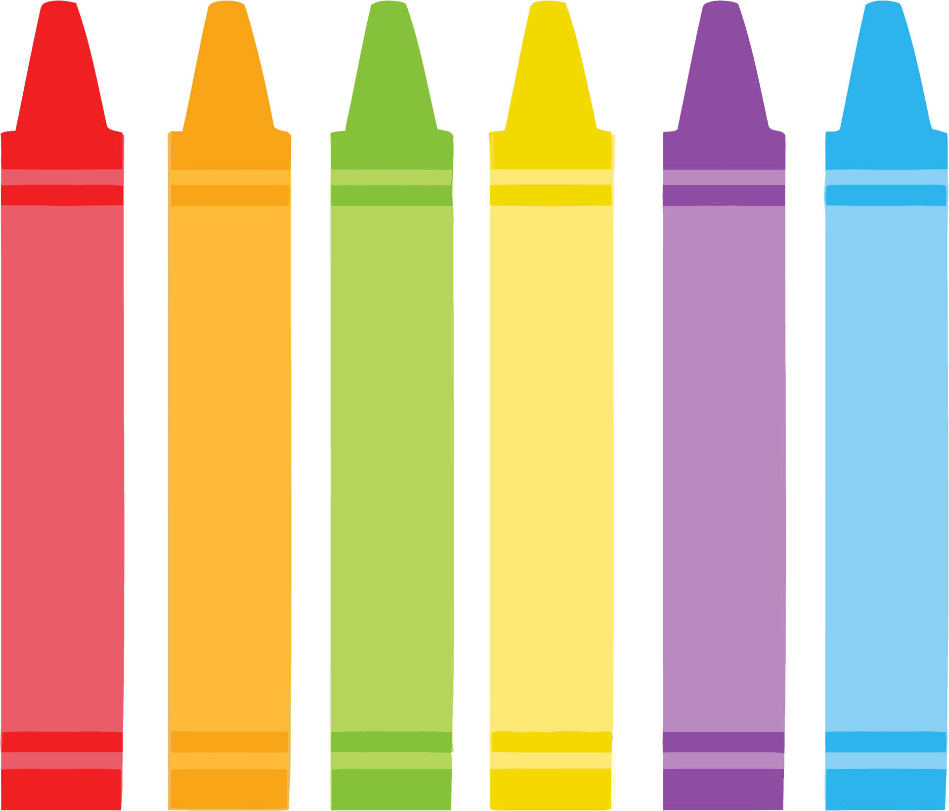 Colorful Crayons Row PNG Image