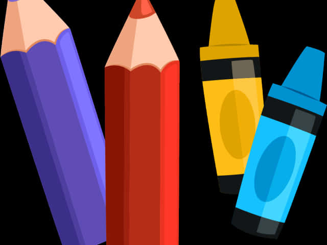 Colorful Crayonsand Pencils PNG Image