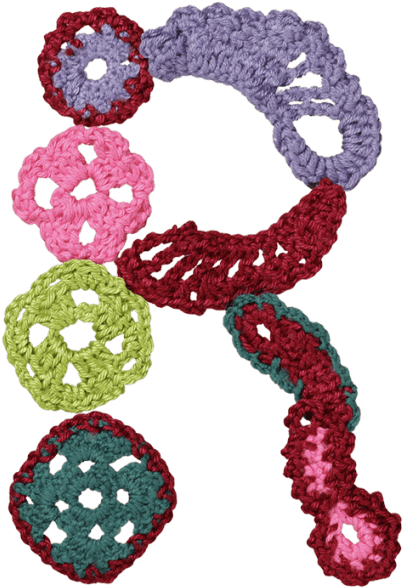 Colorful Crochet Circles Pattern PNG Image