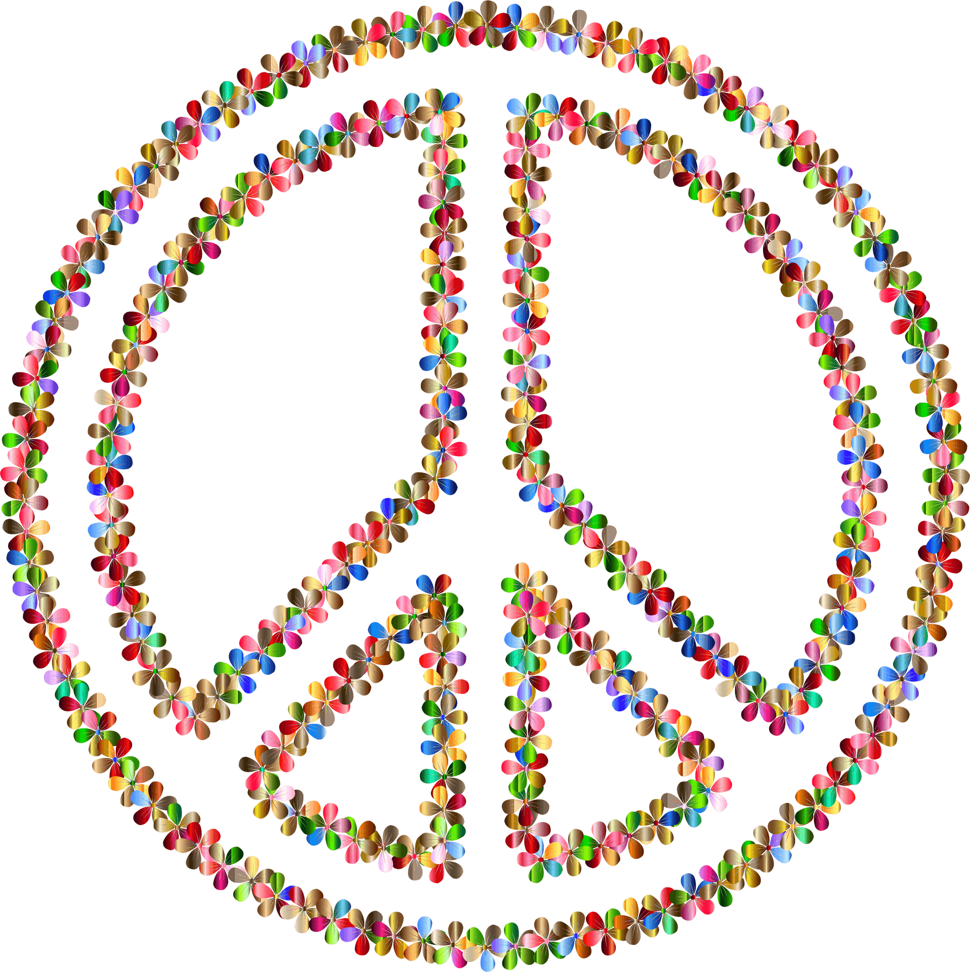 Colorful Crowd Peace Symbol PNG Image