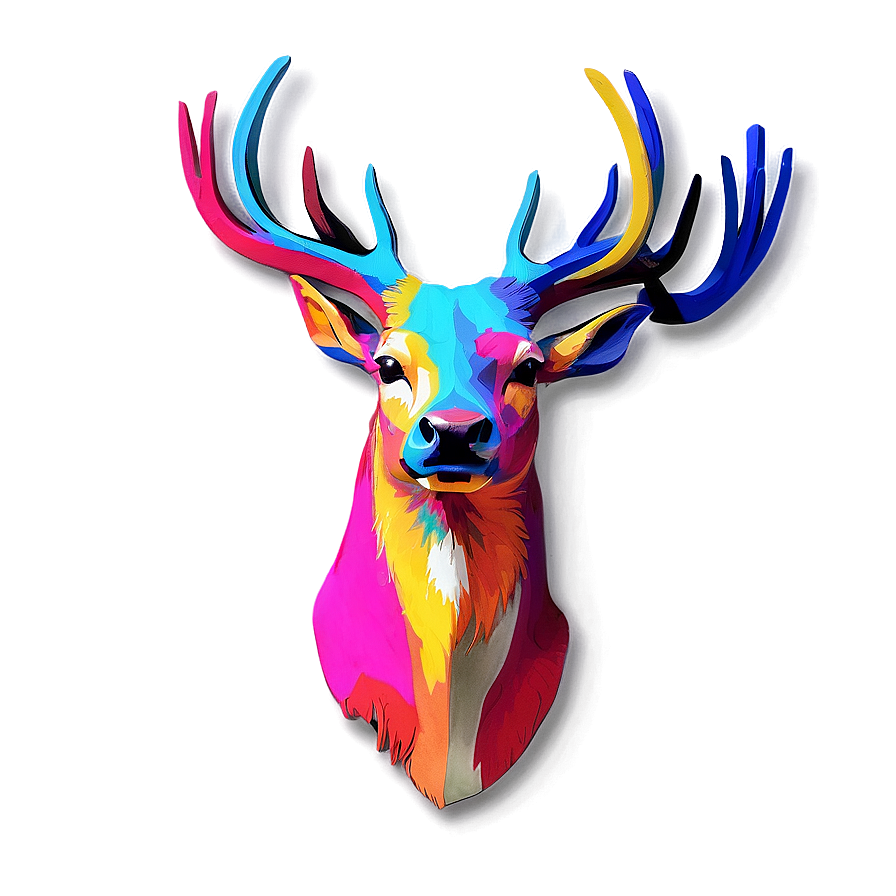 Colorful Deer Head Pop Art Png 50 PNG Image