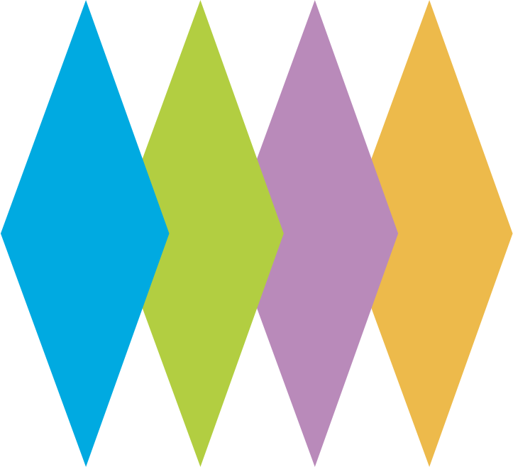 Colorful Diamond Shapes Row PNG Image