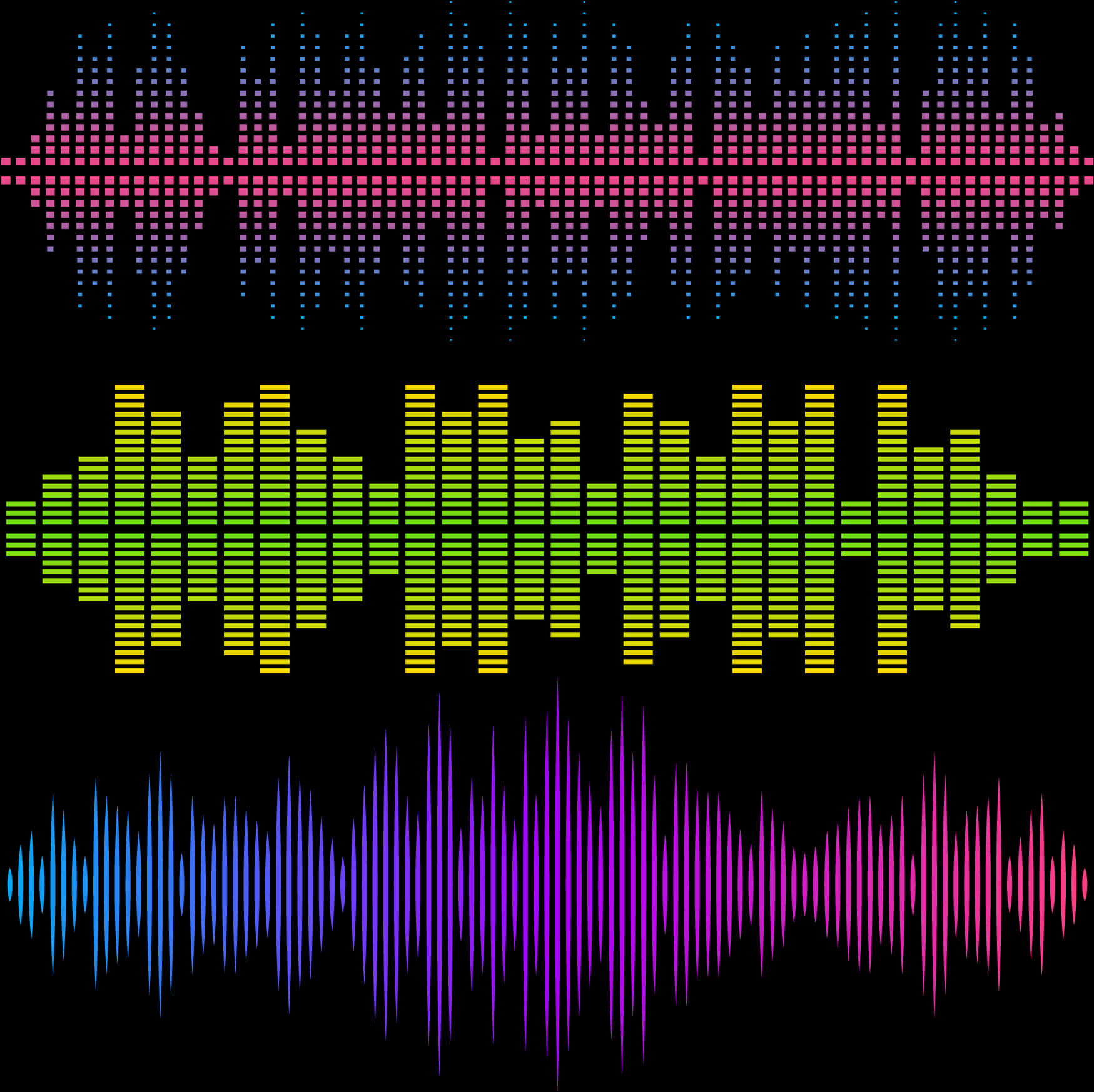 Colorful Digital Sound Waves PNG Image