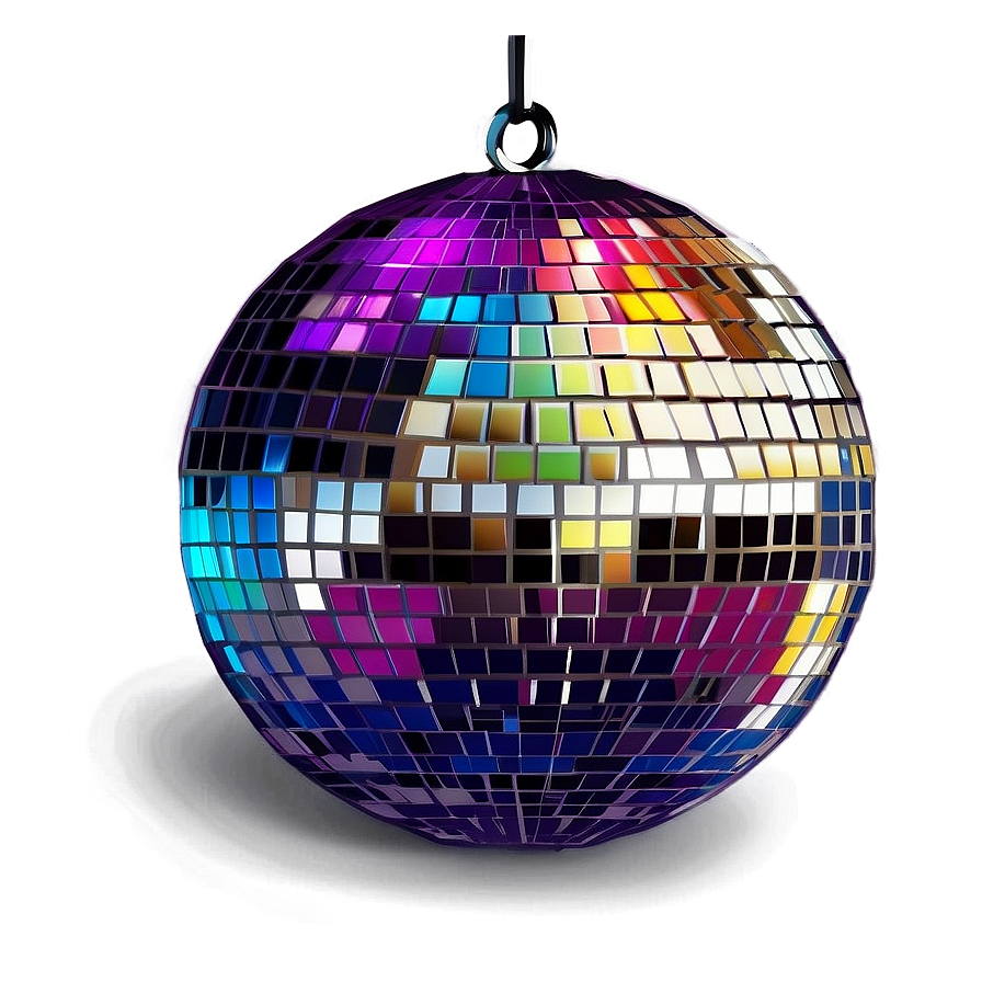 Colorful Disco Ball PNG Image