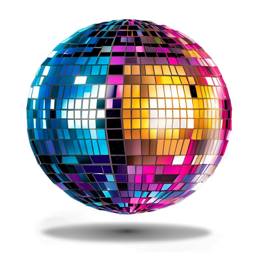 Colorful Disco Ball Illumination PNG Image