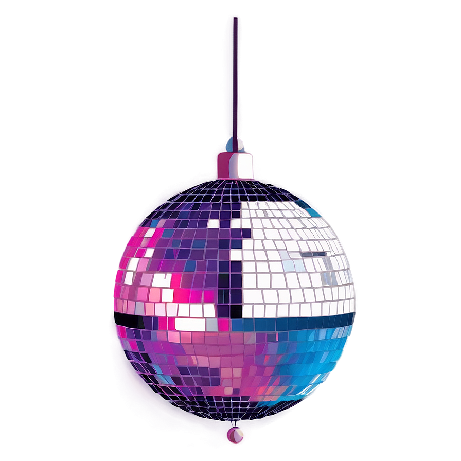 Colorful Disco Ball Illustration PNG Image